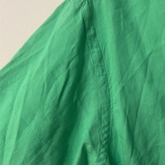Ralph Lauren Classic Fit Green Linen Short Sleeve Button Down Shirt size XL - Picture 5 of 6